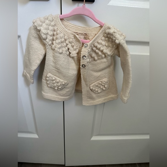 Tane Organic Cream Knit Kids Cardigan